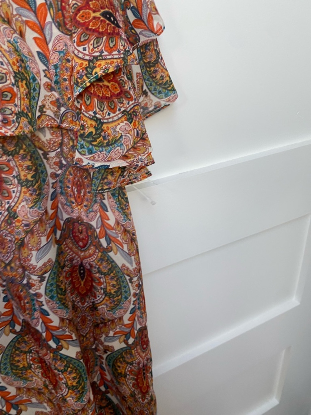 Molly Bracken Ruffled Colorful Chiffon mini dress size XL - Picture 4 of 9